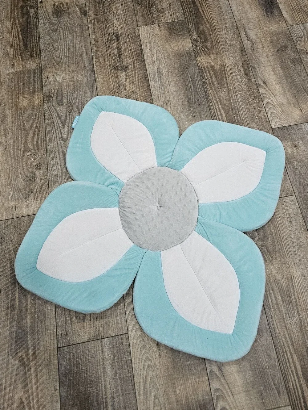 Blooming Bath Lotus Baby Mat Seat Flower White Teal Gently Used